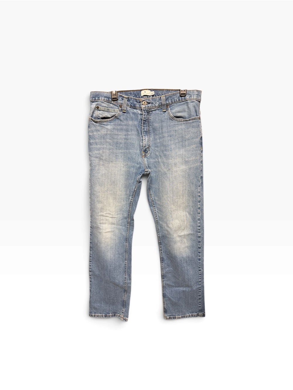 True Craft Men’s Straight Leg Jeans 36x32 Light Wash Stretch Denim